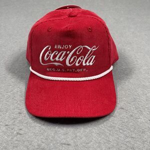 Coca Cola Hat Red Corduroy Snapback Cap MAD Engine Retro Cotton New With Tags